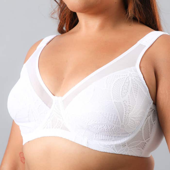 Sosten Mujer Encaje Y Microfibra Blanco