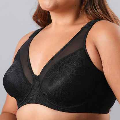 Sosten Mujer Encaje Y Microfibra Negro