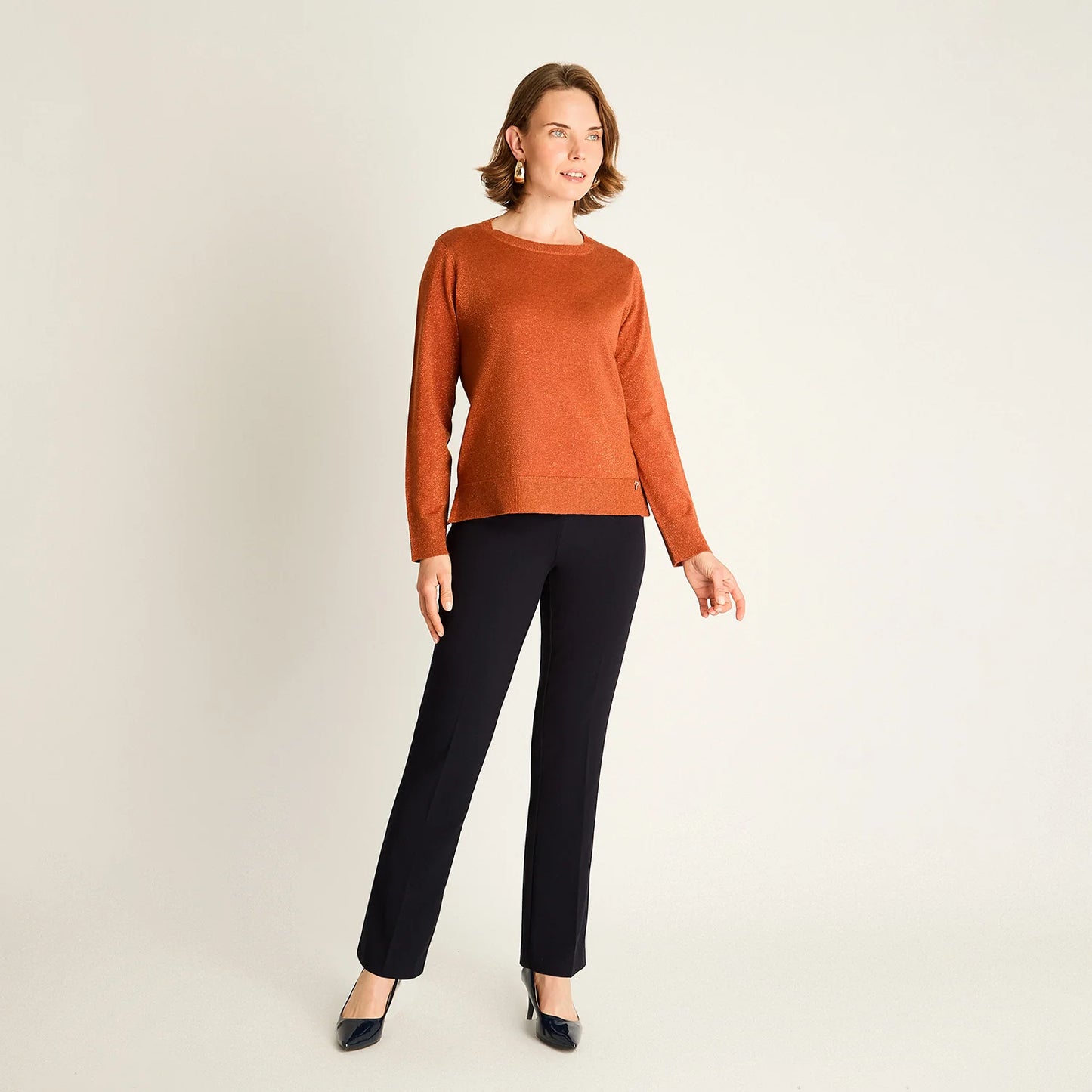 Sweater Mujer Terracota con Textura Suave