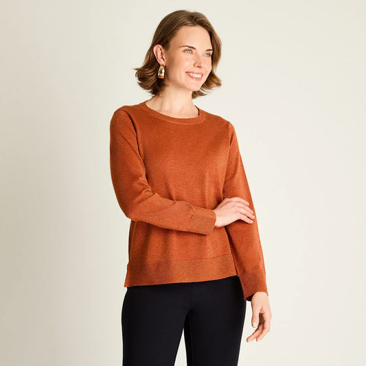 Sweater Mujer Terracota con Textura Suave