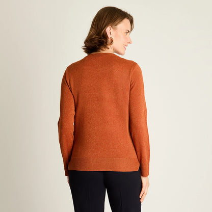 Sweater Mujer Terracota con Textura Suave