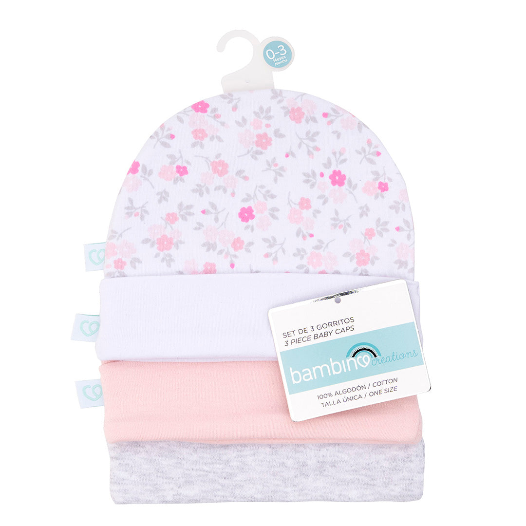 Tripack Gorros Beba Rosado