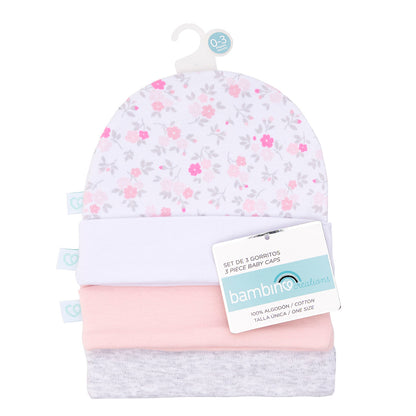 Tripack Gorros Beba Rosado
