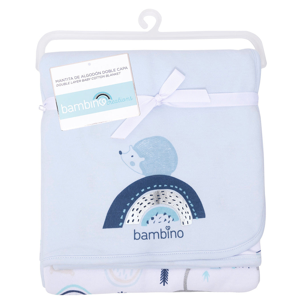 Frazada Doble Capa 100% Algodón – Celeste