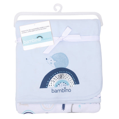 Frazada Doble Capa 100% Algodón – Celeste