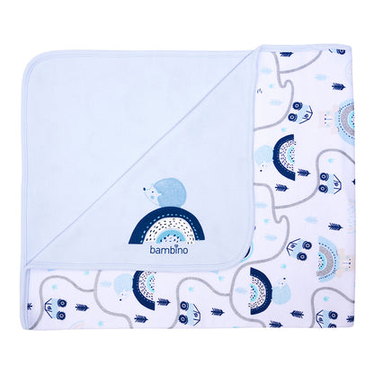 Frazada Doble Capa 100% Algodón – Celeste