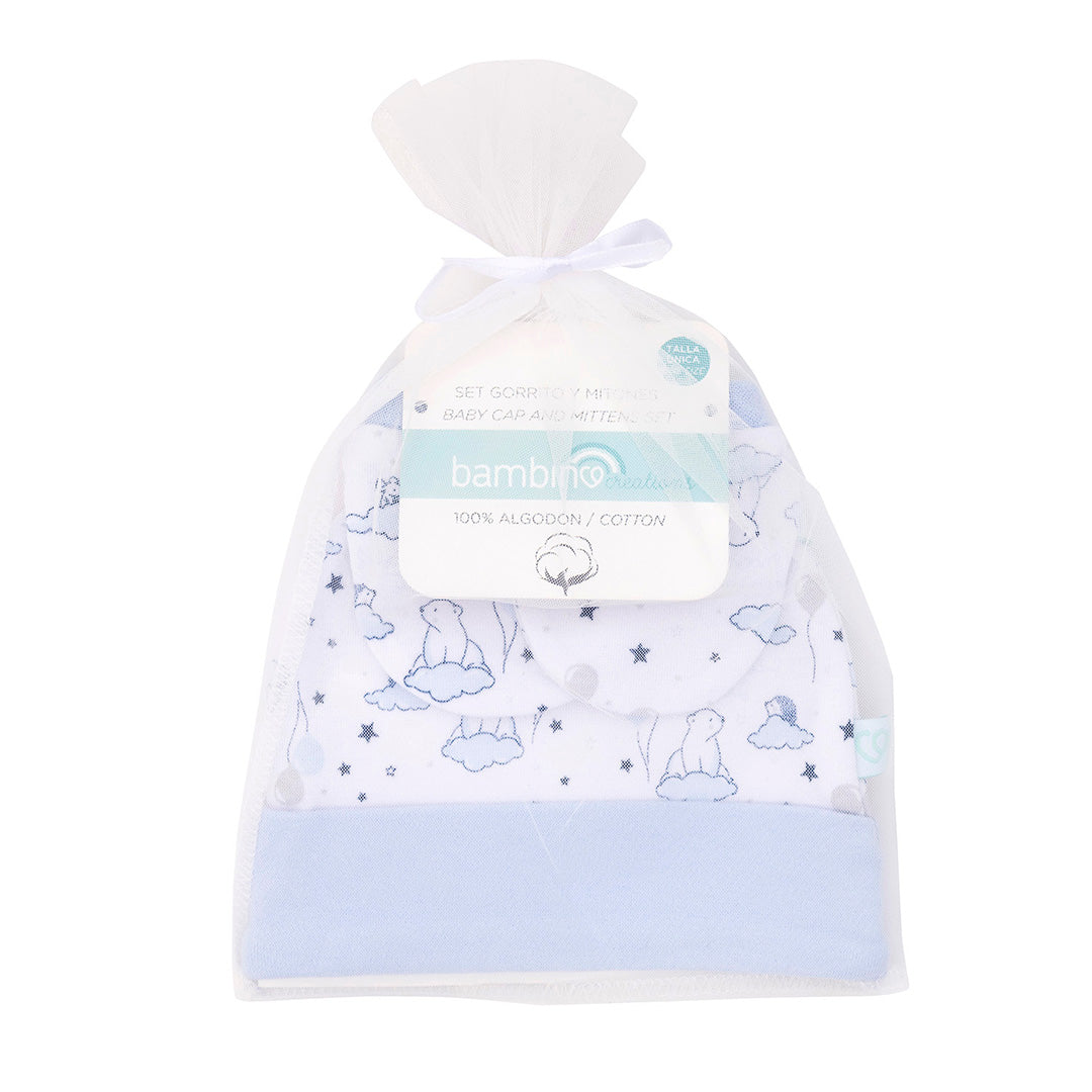 Set Gorrito + Mitones Celeste