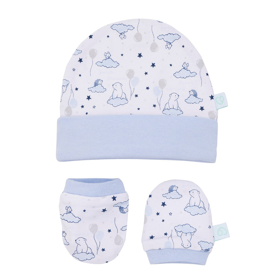 Set Gorrito + Mitones Celeste