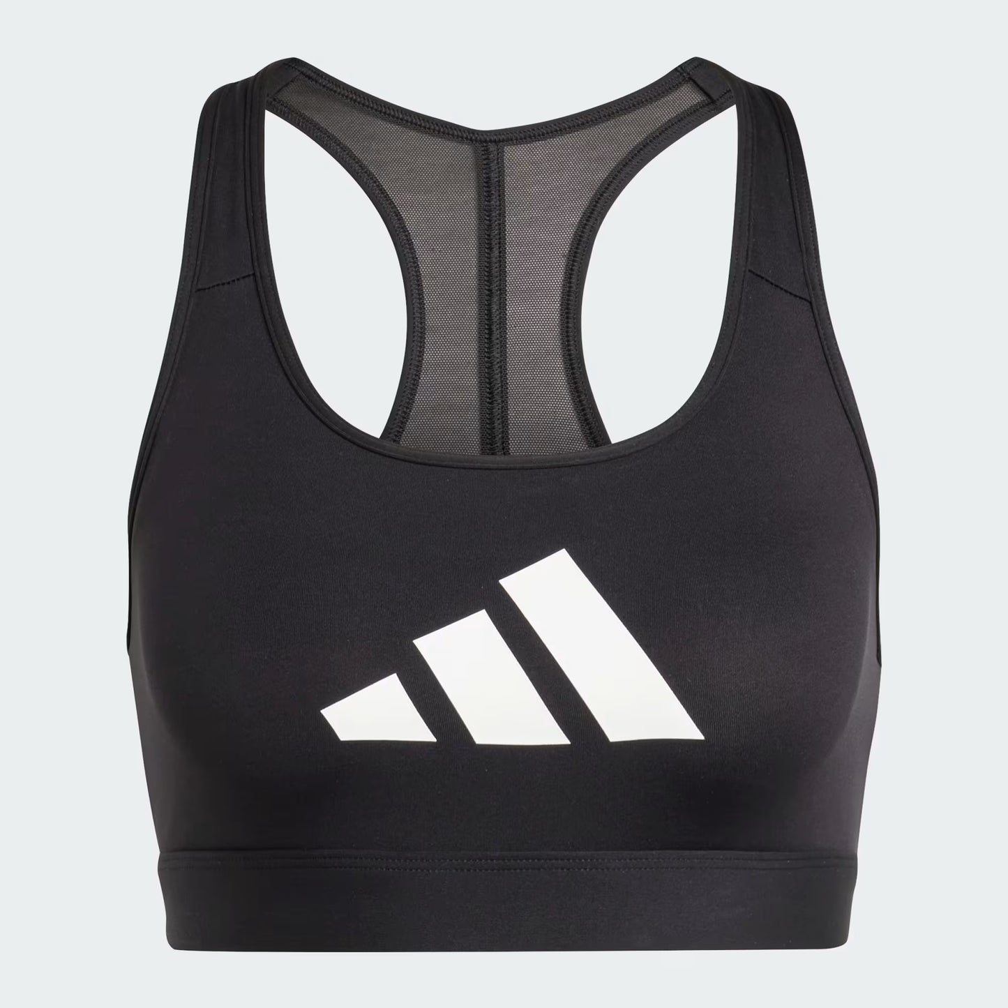 Polera Mujer Top Deportivo Powerreact Big Logo Estampado Negro