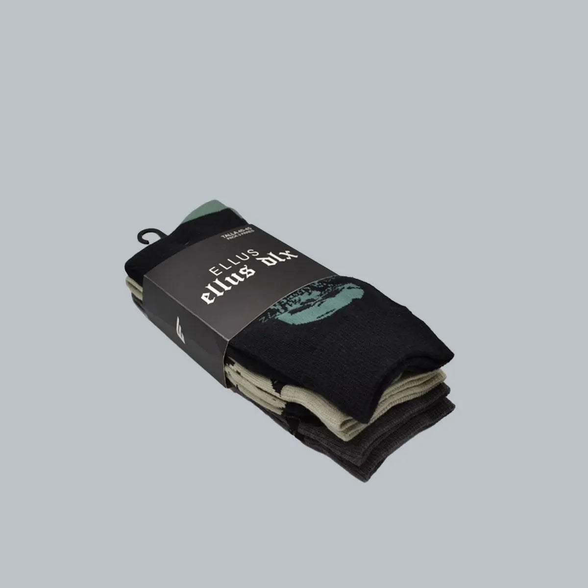 Tripack Calcetines Hombre Jacquard Calavera Negro