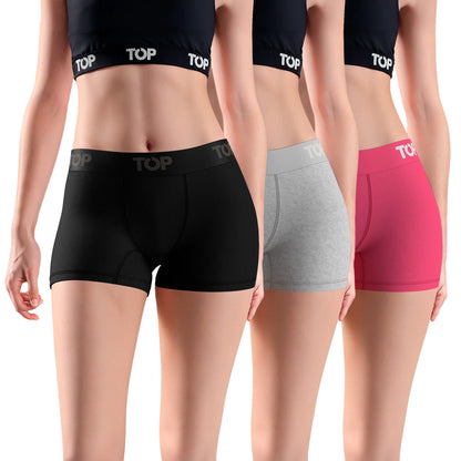 Tripack Mujer Bóxer Corto Algodón C6