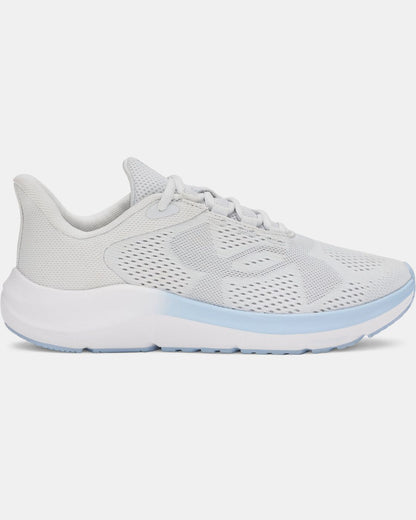 Zapatilla Mujer Running Pursuit 4 Big Logo Gris/Celeste