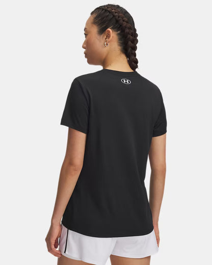 Polera Mujer Tech Script Graphic Negra