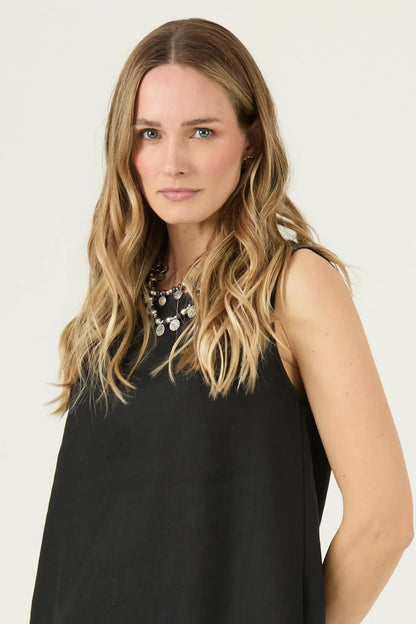 Vestido Mujer Sin Mangas Lino