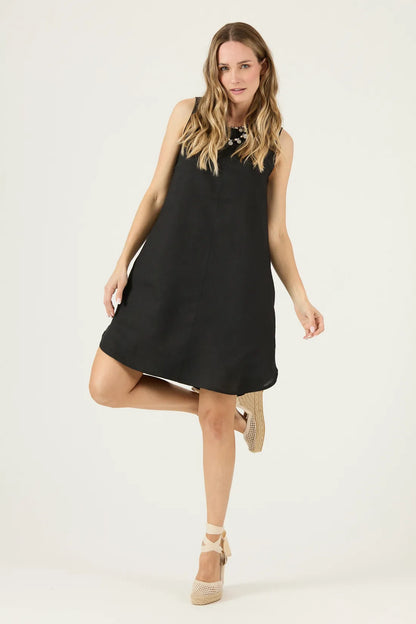 Vestido Mujer Sin Mangas Lino