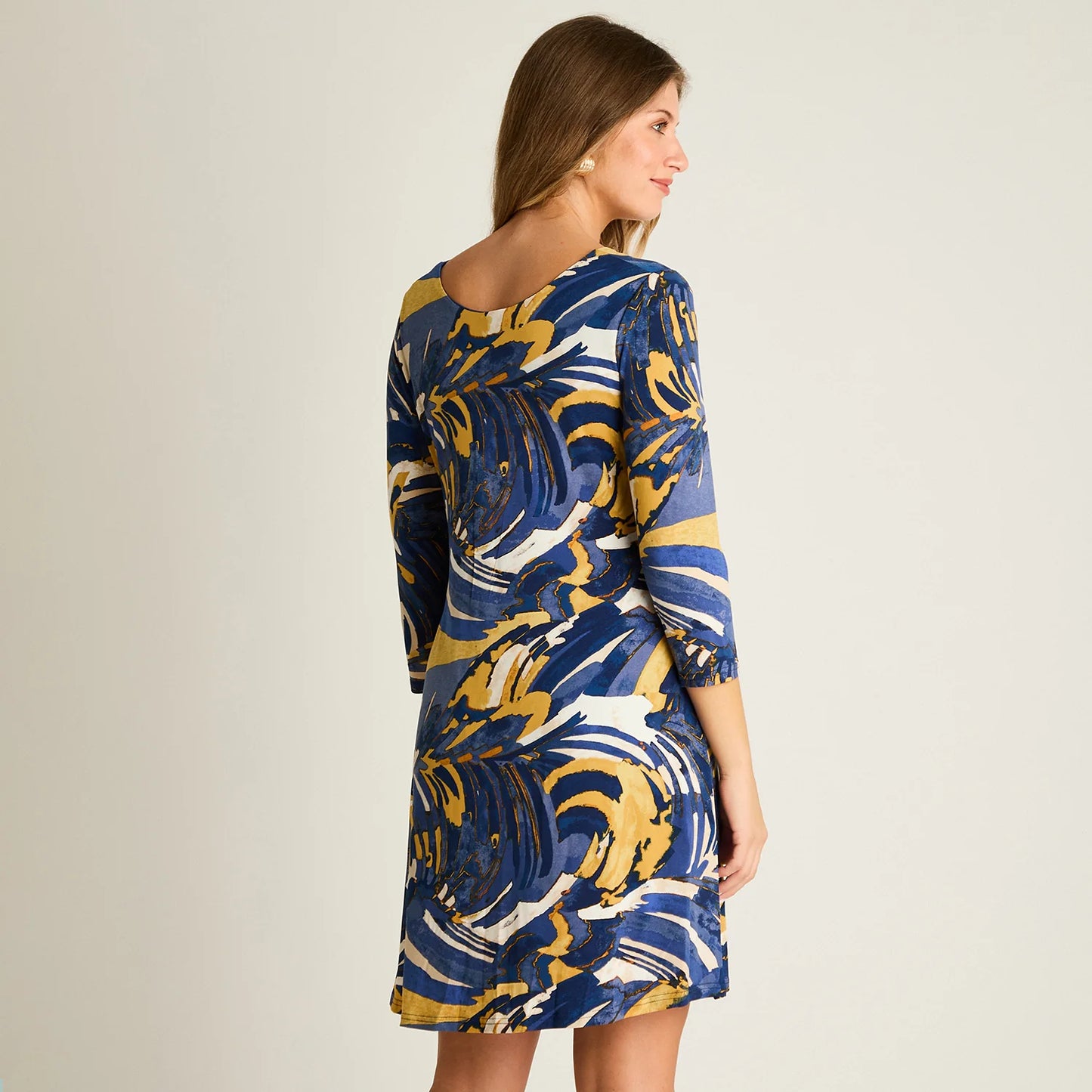 Vestido Mujer Corto Azul Estampado