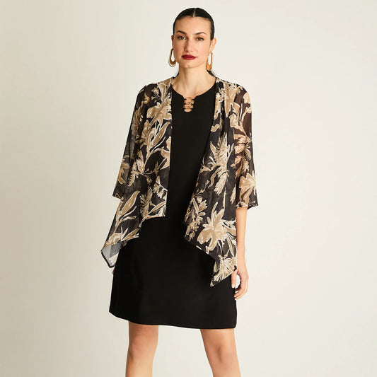 Vestido Mujer Twin Set Negro con Tapado Estampado