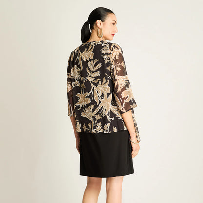 Vestido Mujer Twin Set Negro con Tapado Estampado