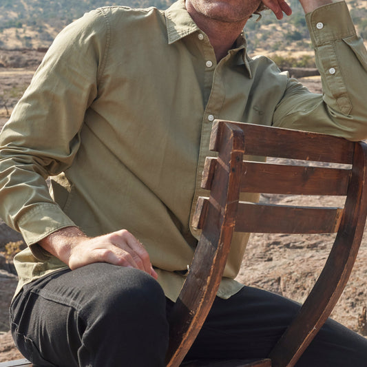 Camisa Hombre Regular Manga Larga Verde