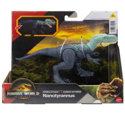 Figura de Acción Jurassic World Rebirth Strike Attack: Nanotyrannus