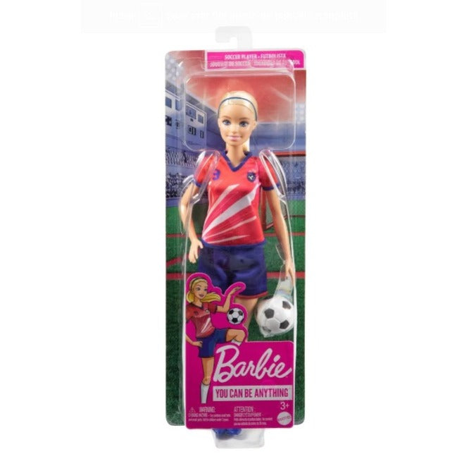 Muñeca Niña Futbolista Doll Brunette Con Uniforme Rojo
