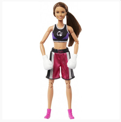 Muñeca Niña Profesiones Boxeadora Negro Con Rosa