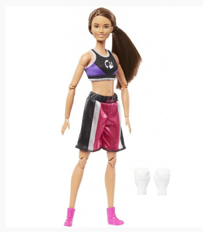 Muñeca Niña Profesiones Boxeadora Negro Con Rosa