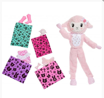 Muñeca Niña Cutie Reveal Con Mascota Oveja Rosa