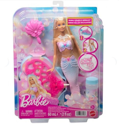 Muñeca Niña Sirena Bubble Sparkle Rosa