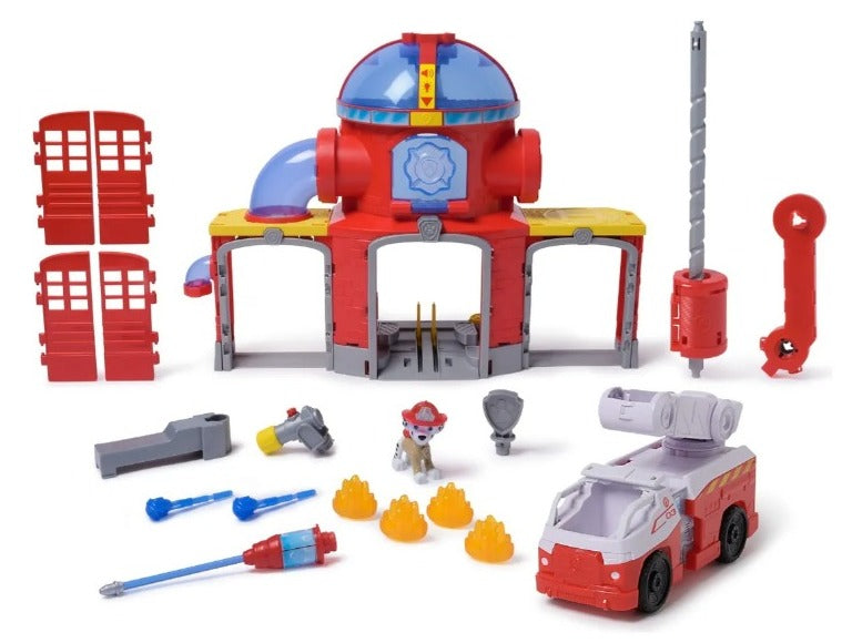 Estacion De Bomberos Con Marshall Y Carro Rojo