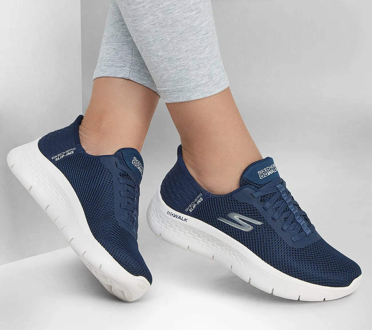 Zapatilla Mujer Con Elastico Go Walk Flex Navy