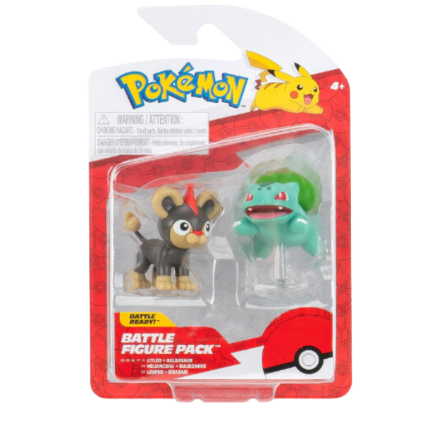 Pokemon Battle ready! Set 2 Figuras Litleo + Bulbasaur