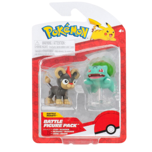 Pokemon Battle ready! Set 2 Figuras Litleo + Bulbasaur