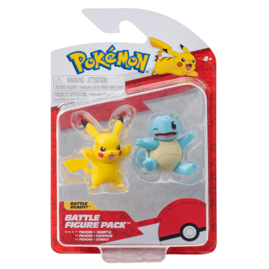 Pokemon Battle ready! Set 2 Figuras Pikachu + Squirtle