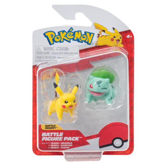 Pokemon Battle ready! Set 2 Figuras Pikachu + Bulbasaur