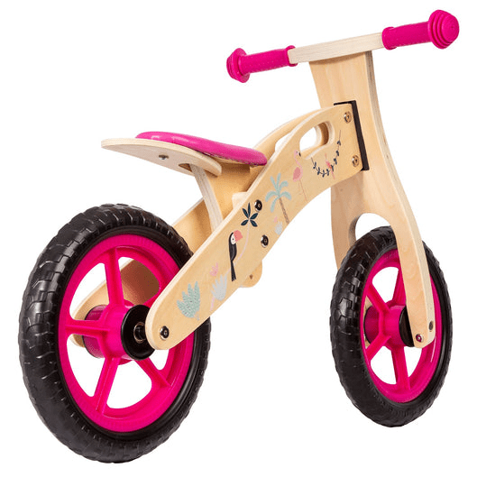 Bicicleta de Equilibrio Madera Flamenco Rosa