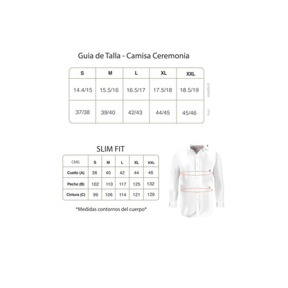 Camisa Hombre Cuello Paloma Blanca