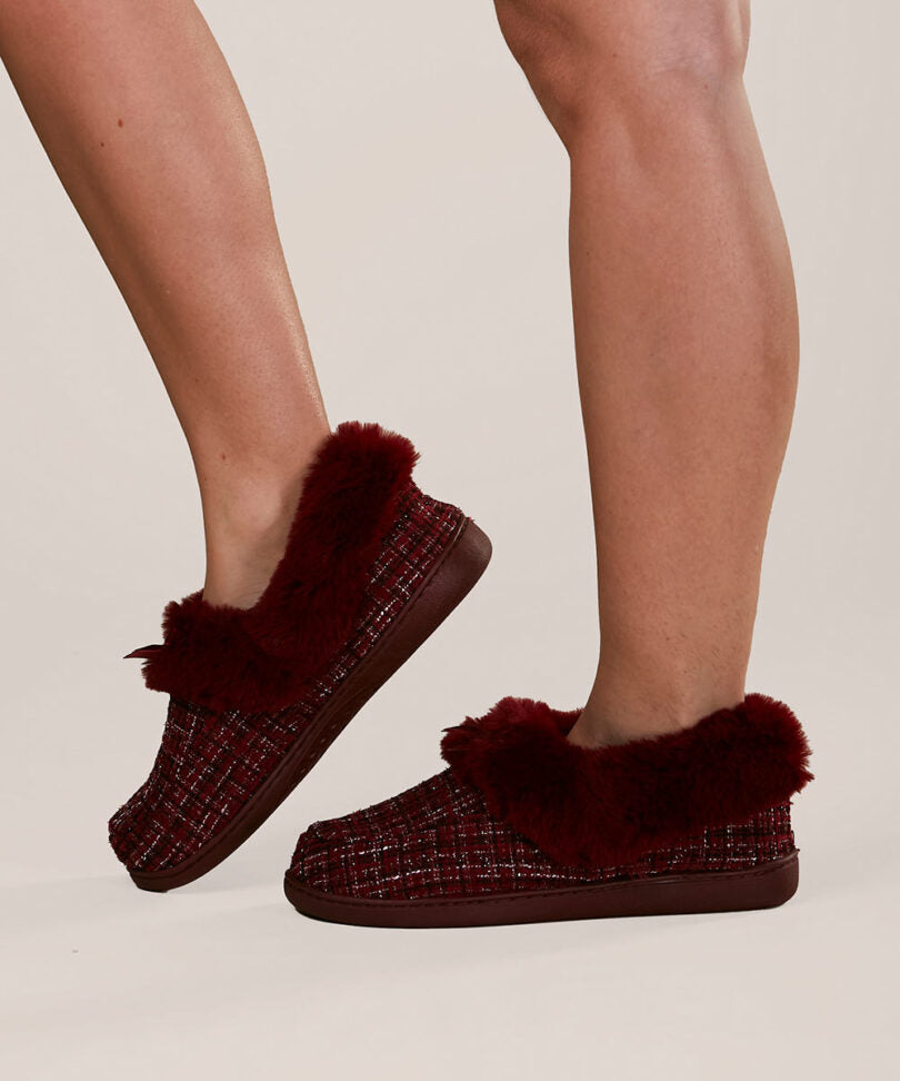 Pantufla Mujer Slipper Z-203 Burdeo