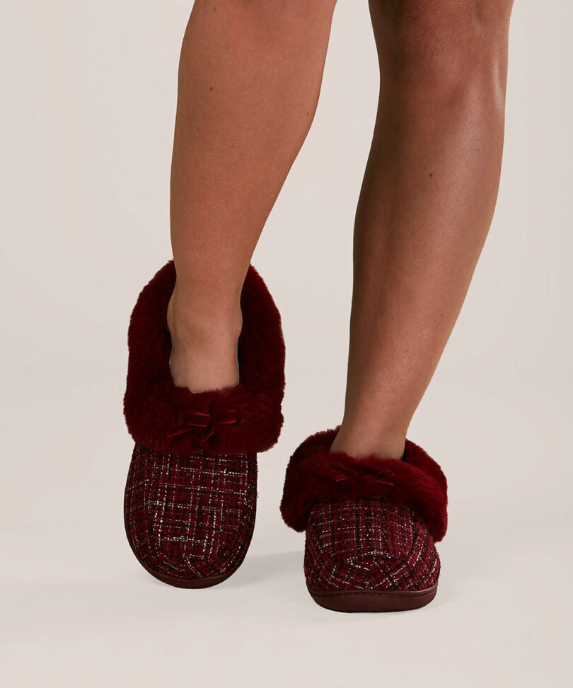 Pantufla Mujer Slipper Z-203 Burdeo