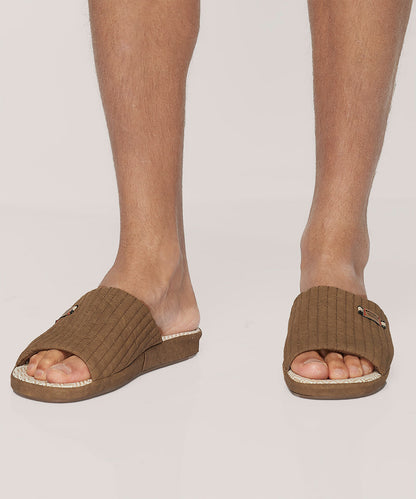 Pantufla Hombre Slippers Abierta Cafe