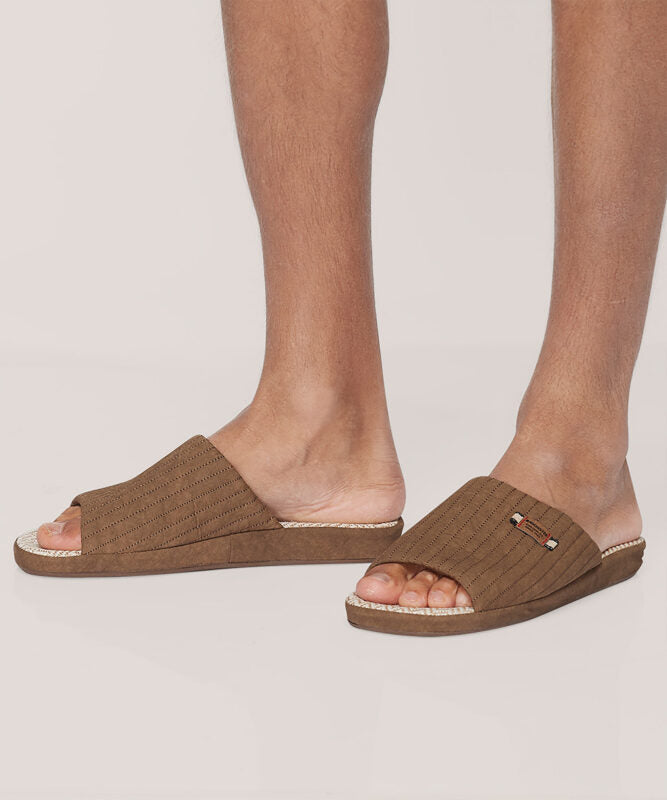 Pantufla Hombre Slippers Abierta Cafe