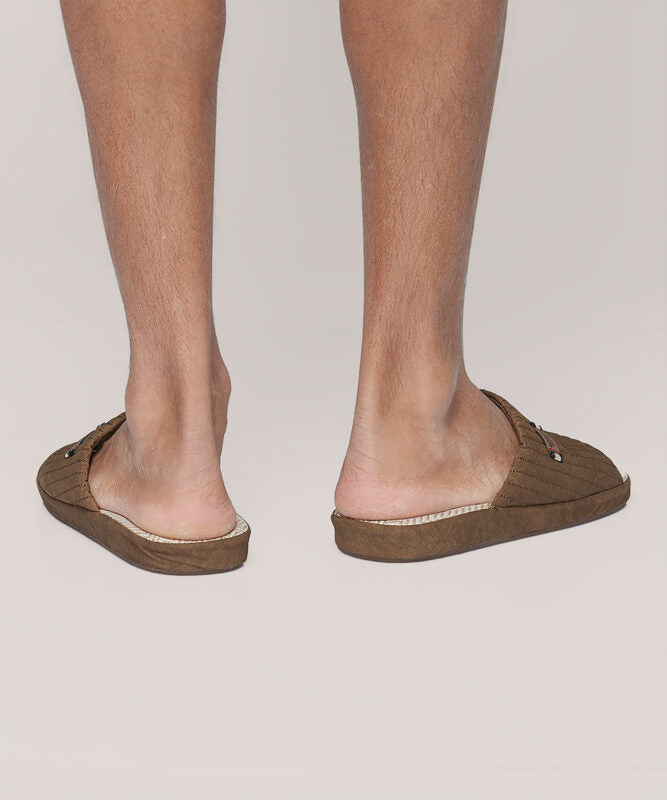 Pantufla Hombre Slippers Abierta Cafe