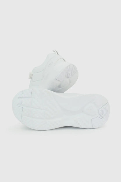 Zapatilla Escolar Deportiva Unisex Con Velcro Elástico Blanca