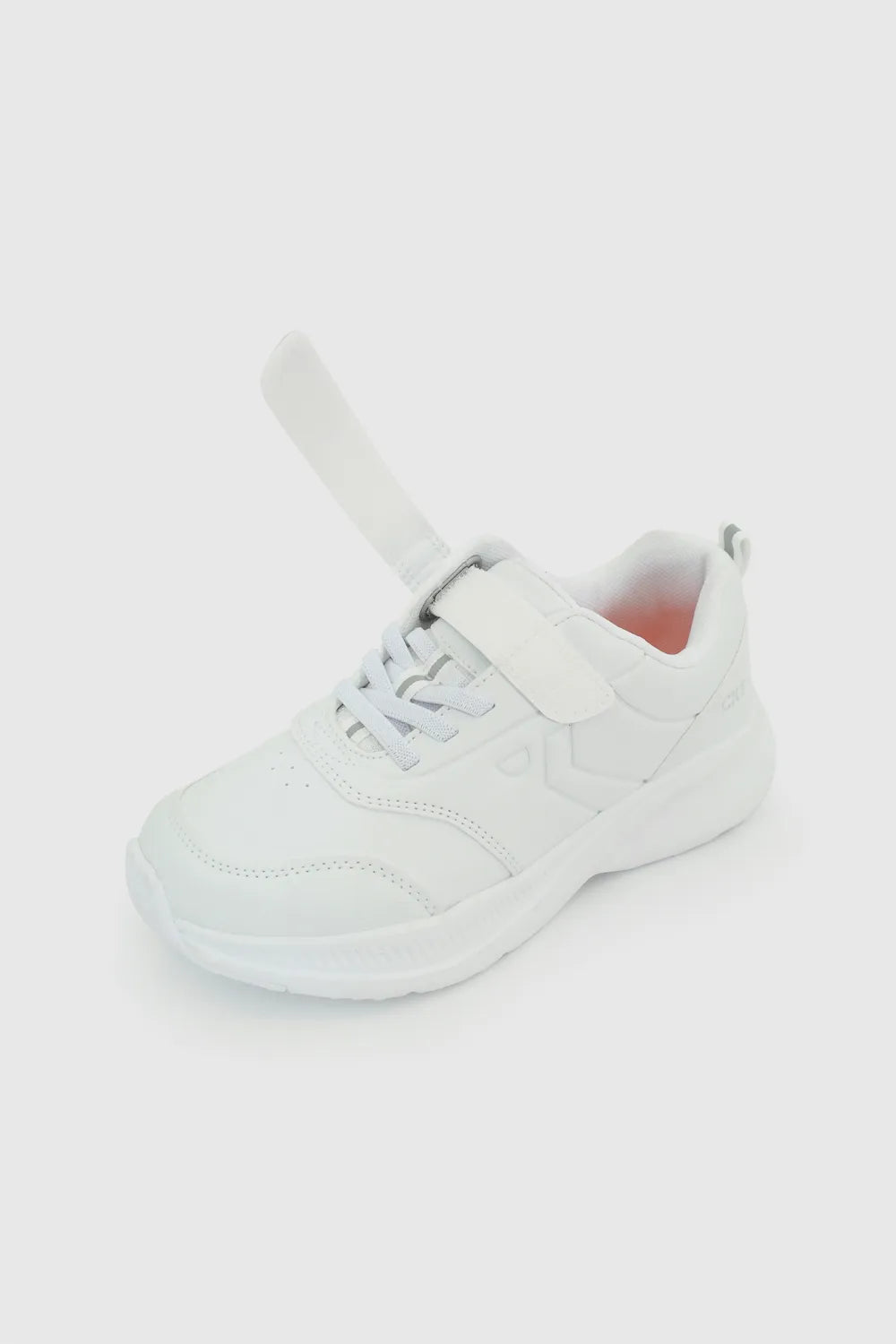 Zapatilla Escolar Deportiva Unisex Con Velcro Elástico Blanca