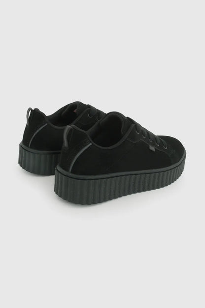 Zapatilla Escolar Niña Con Cordones Y Suela Antideslizante Negro