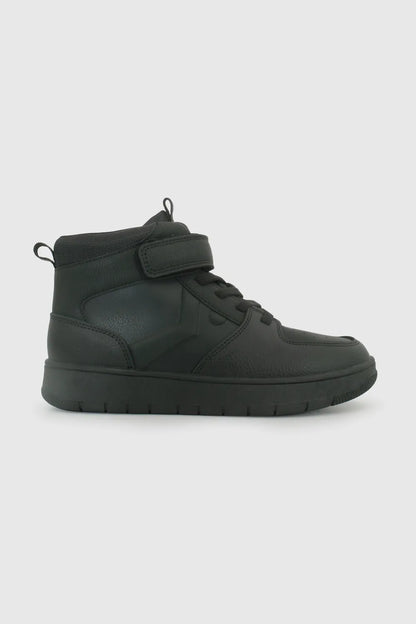Zapatilla Escolar Unisex Con Velcro Elástico Negro