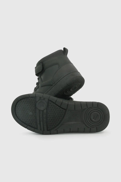 Zapatilla Escolar Unisex Con Velcro Elástico Negro