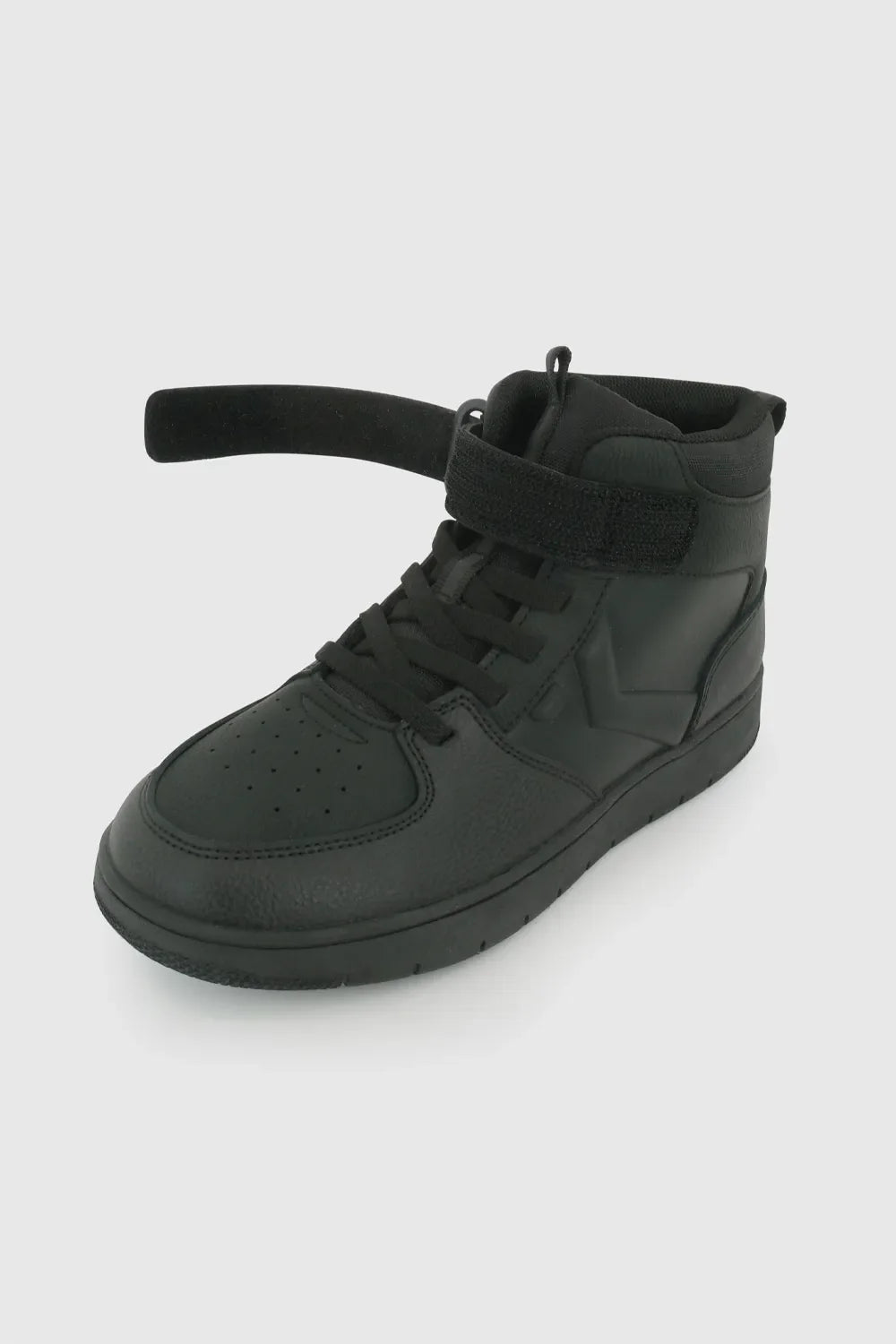 Zapatilla Escolar Unisex Con Velcro Elástico Negro