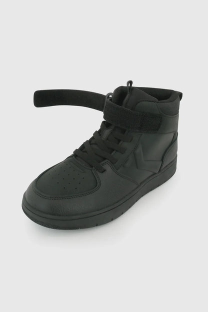 Zapatilla Escolar Unisex Con Velcro Elástico Negro