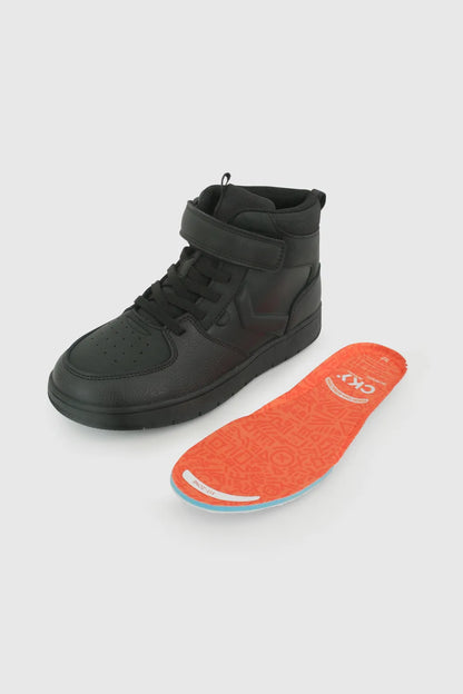 Zapatilla Escolar Unisex Con Velcro Elástico Negro